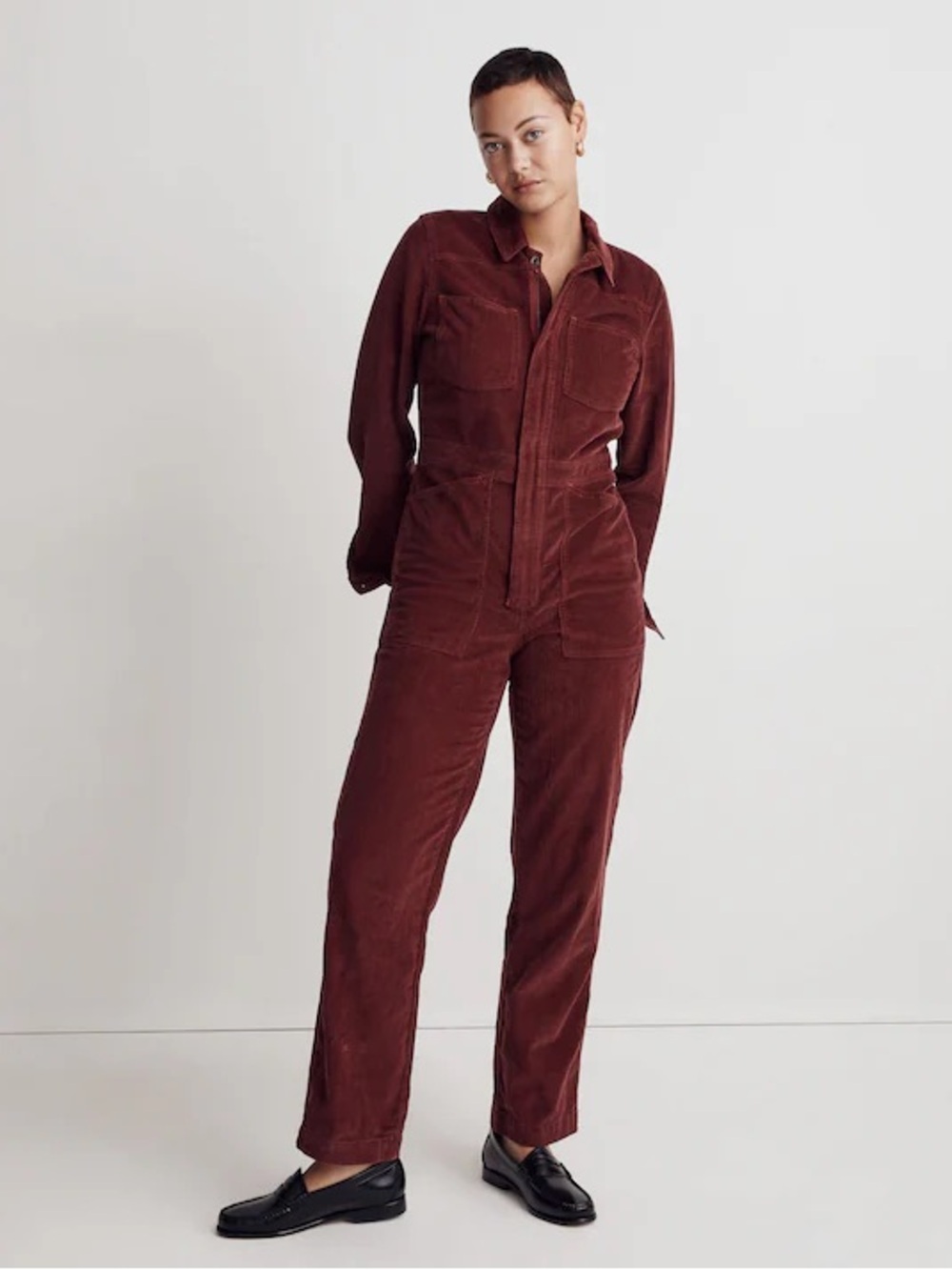Madewell Corduroy Belted Jumpsuit One Piece Relaxed Fit Straight Leg Vintage